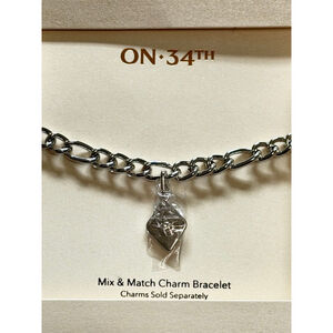 ON 34TH Silver Tone Charm Bracelet